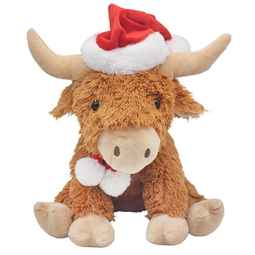 Sitting Christmas Highland Cow Plush