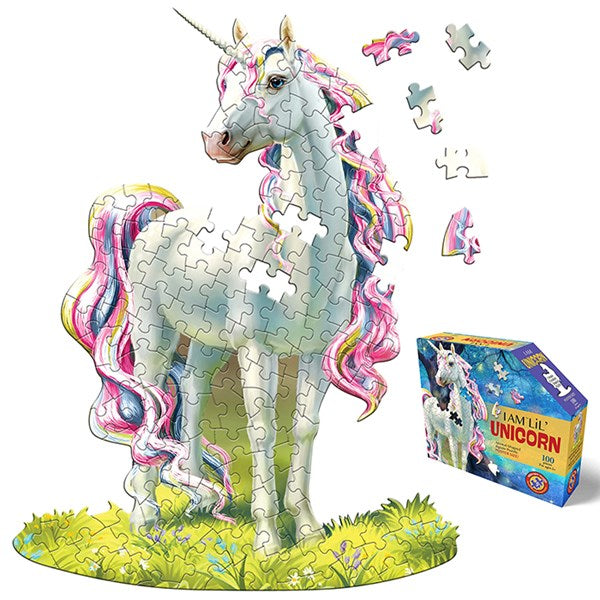 I Am Unicorn, Animal Shaped 100 Piece Jigsaw Puzzle
