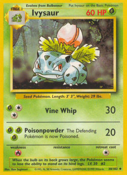 Pokemon TCG Ivysaur (BS 30) [Heavy Play Damage]