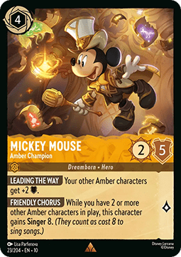 Lorcana - Mickey Mouse - Amber Champion - Rare - 23/204 [Foil]