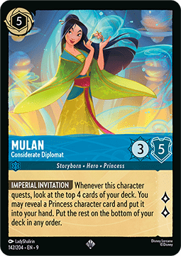 Lorcana - Mulan - Considerate Diplomat (V.3) - Super Rare - 142/204 [Rainbow Foil]