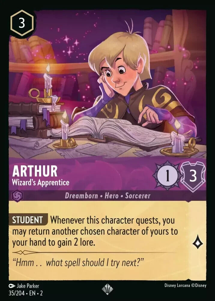 Lorcana TCG - Arthur - Wizard's Apprentice - Holo Legendary 35/204