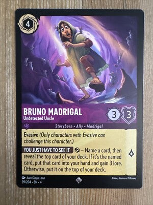 Lorcana TCG - Bruno Madrigal - Undetected Uncle - Holo Super Rare - 39/204