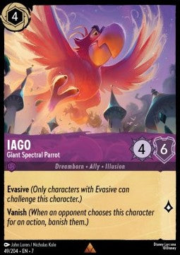 Lorcana TCG - Iago - Giant Spectral Parrot -Rare - 49/204