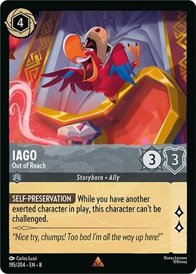 Lorcana TCG - Iago - Out of Reach - Holo Rare - 195/204
