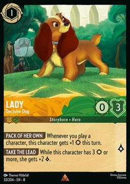 Lorcana TCG - Lady - Decisive Dog - Rare 33/204