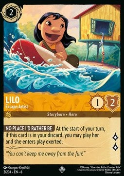 Lorcana TCG - Lilo - Escape Artist - Super Rare 6/204