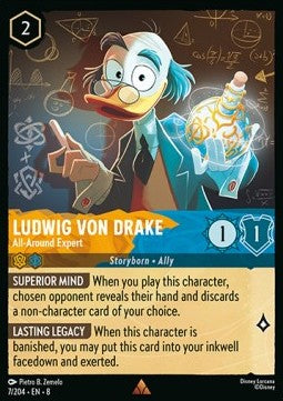 Lorcana TCG - Ludwig Von Drake - All-Around Expert - Rare 7/204