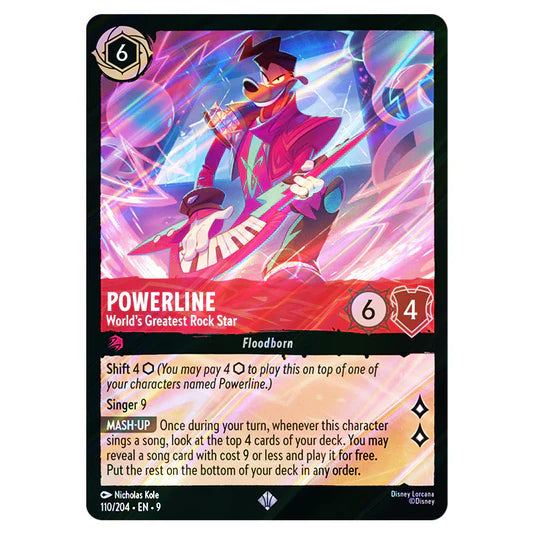 Lorcana TCG - Powerline - World's Greatest Rock Star - Rainbow Foil Super Rare - 110/204