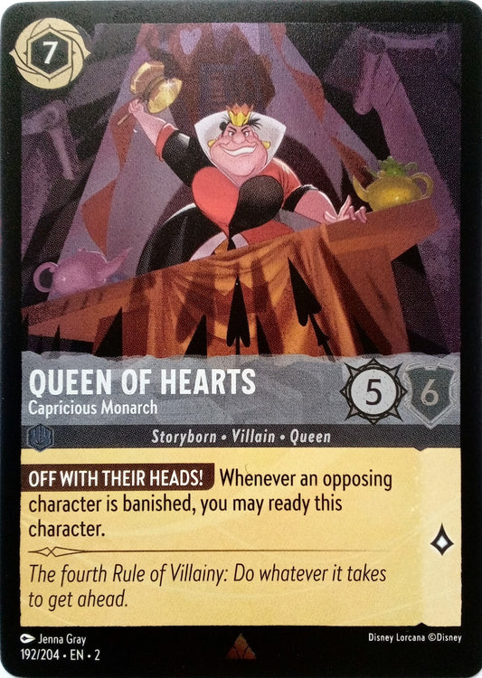 Lorcana TCG - Queen of Hearts - Capricious Monarch - Holo Rare - 192/204