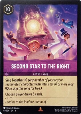 Lorcana TCG - Second Star to the Right - Holo Rare - 61/204
