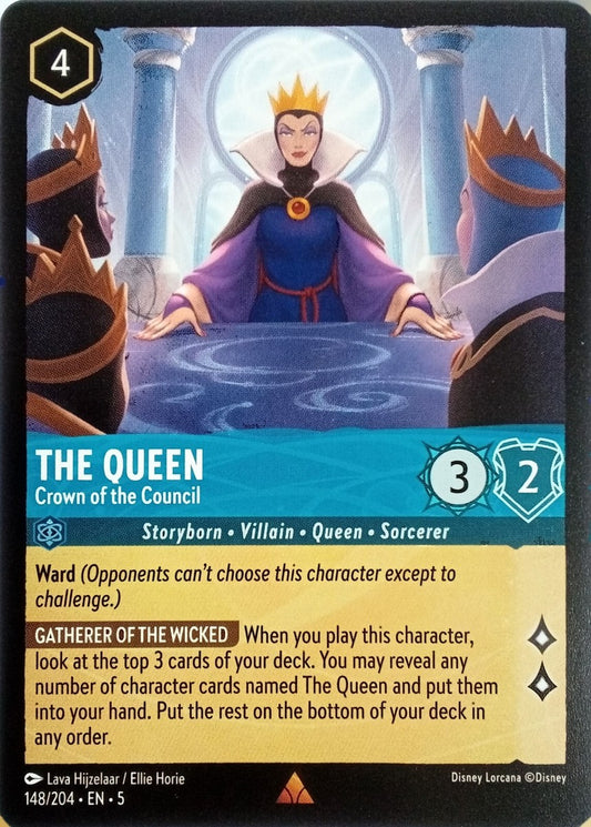 Lorcana TCG - The Queen - Crown of the Council - Holo Rare - 148/204