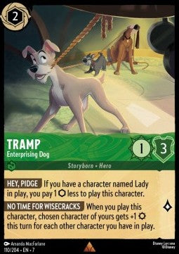 Lorcana TCG - Tramp - Enterprising Dog - Rare - 110/204