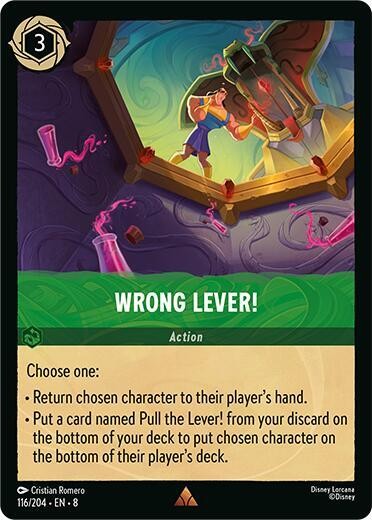 Lorcana TCG - Wrong Lever - Rare - 116/204