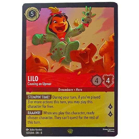 Lorcana TCG Lilo Causing an Uproar 137/204EN8 (Holo)