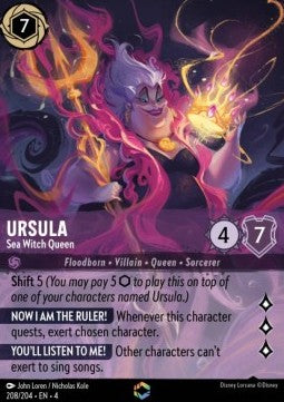 Lorcana TCG Ursula - Sea Witch Queen (Enchanted) 208/204