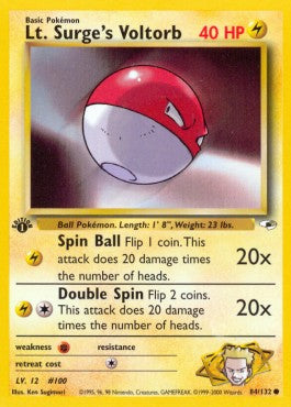 Pokemon TCG Lt. Surge's Voltorb (GH 84) Light Play Damage