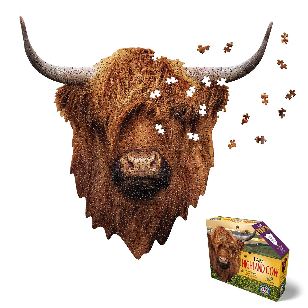 Madd Capp I Am Highland Cow 550pc Animal Shaped Puzzle