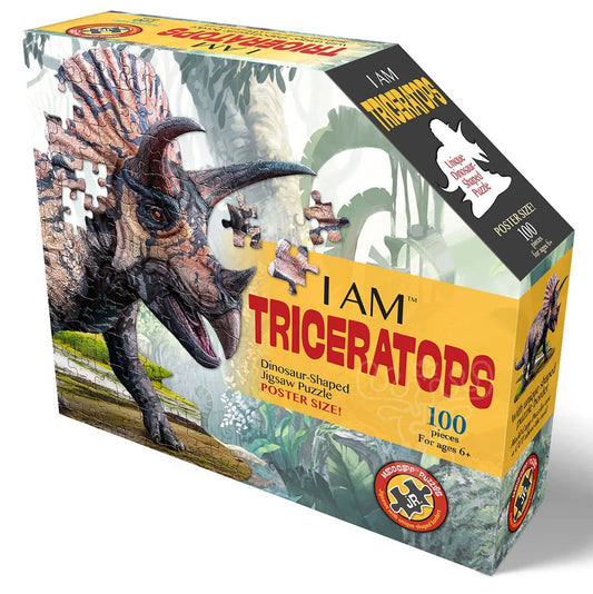 Madd Capp I Am Triceratops 100pc Animal Shaped Puzzle