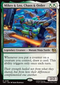 Magic the Gathering Mikey & Leo, Chaos & Order (TMT 0158) [Foil]