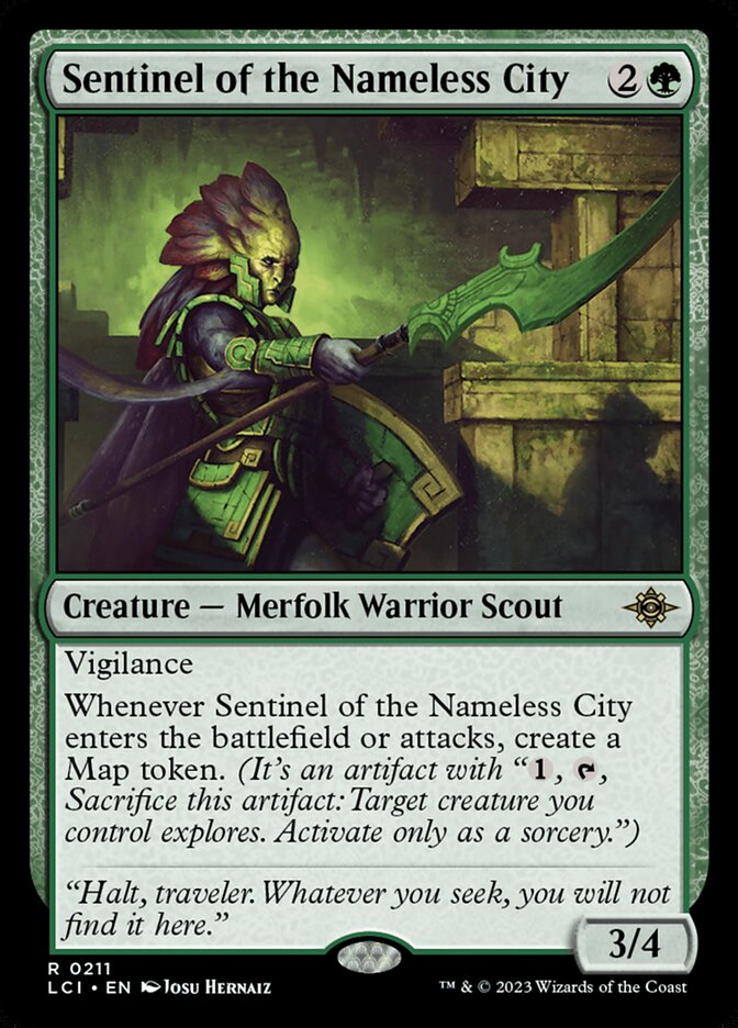 Magic the Gathering Sentinel of the Nameless City (LCI 0211) Holo