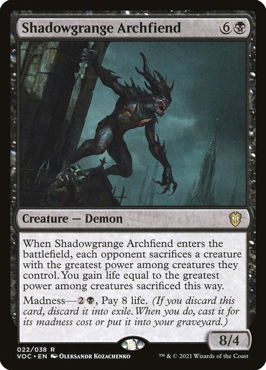 Magic the Gathering Shadowgrange Archfiend #022 VOC
