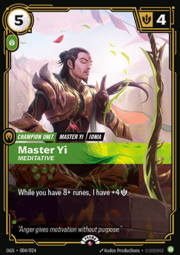 Riftbound - Master Yi, Meditative (OGS 004/024) [Foil Promo]