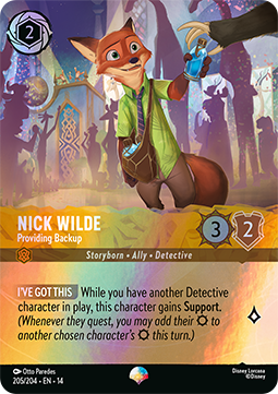 Lorcana TCG - Nick Wilde - Providing Backup - Epic 205/204