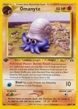 Pokemon TCG Omanyte (NDI 60) Light Play Damage