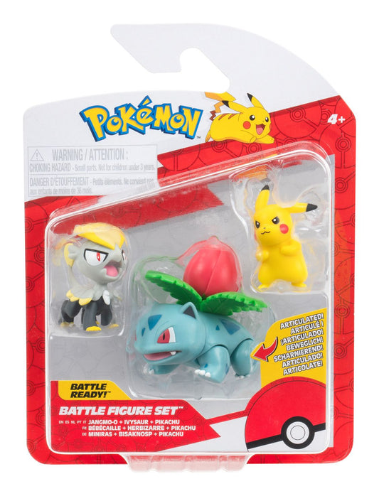 Pokemon Battle Figure 3pk Pikachu Jangmo-o Ivysaur