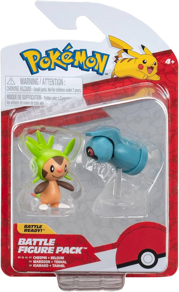 Pokemon Chespin and Beldum Battle Figure