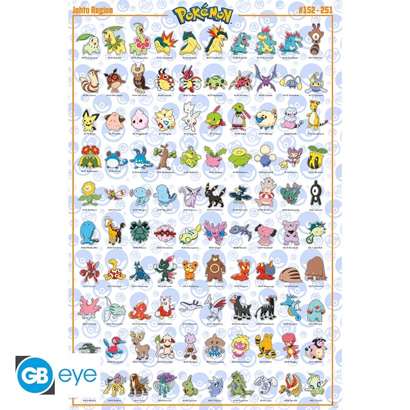 Pokemon Johto Pokedex Poster