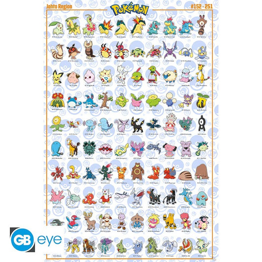 Pokemon Johto Pokedex Poster