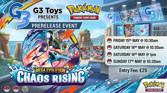 G3 Toys Pokemon TCG Chaos Rising Prerelease Event