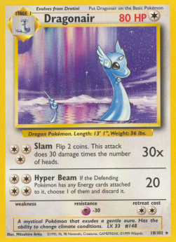Pokemon TCG Dragonair (BS 18) Light Play Damage