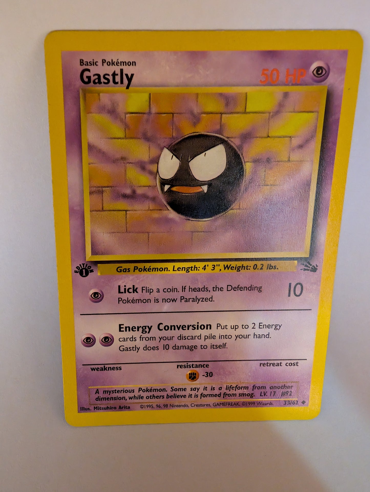 Pokemon TCG Ghastly 33/62 (1st Edition)