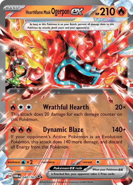 Pokemon TCG Hearthflame Mask Ogerpon ex (TWM 040)