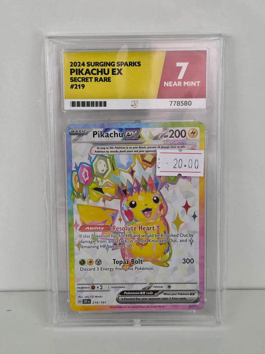 Pokemon TCG Pikachu EX Ace Near Mint 7 (SSP 219)