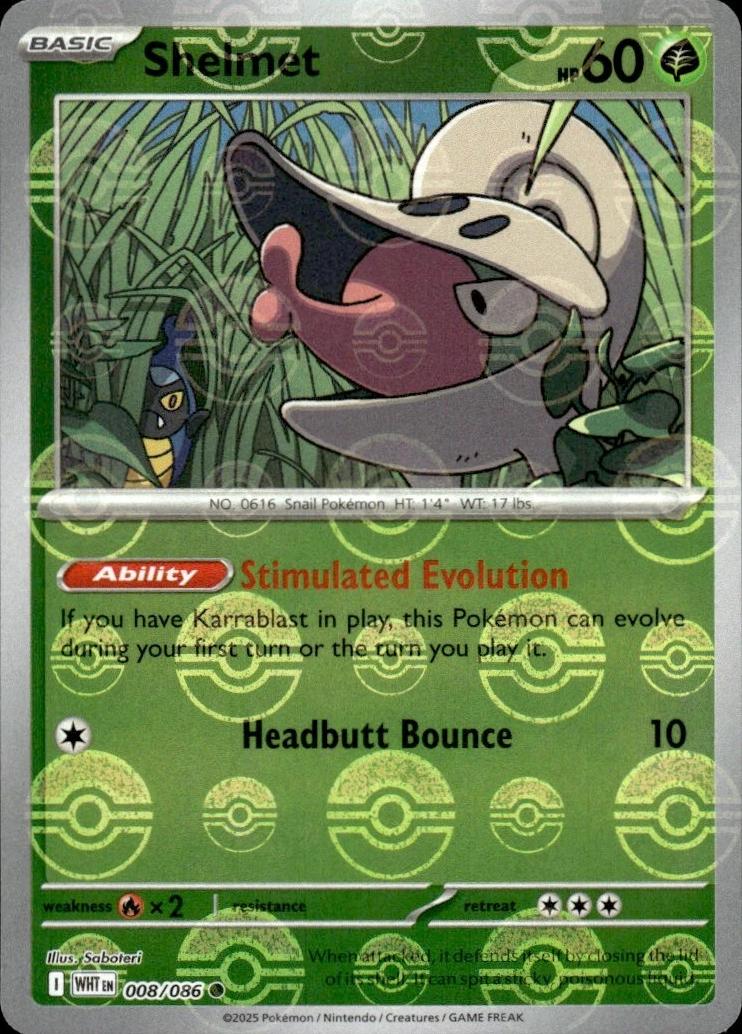 Pokémon TCG Shelmet (xsv11W 008) Pokeball Reverse Foil