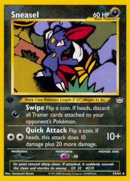 Pokemon TCG Sneasel (NR 24) Light Play Damage