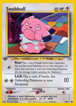 Pokemon TCG Snubbull (NG 74) [1st Edition] Heavy Play Damage