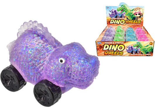 Squishy Stretch Glitter Dino Car