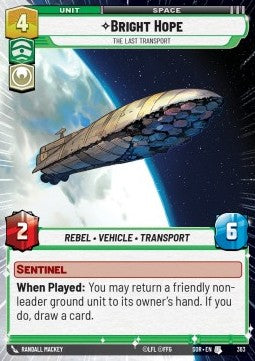 Star Wars Unlimited Bright Hope, The Last Transport