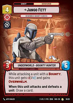 Star Wars Unlimited Jango Fett Renowned Bounty Hunter OP Holo 1820