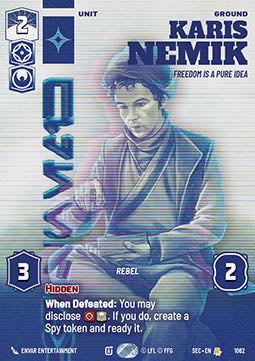 Star Wars Unlimited Karis Nemik, Freedom is a Pure Idea (V.2)
