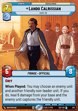 Star Wars Unlimited Lando Calrissian, Trust Me (V.1)