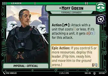 Star Wars Unlimited Moff Gideon, Formidable Commander
