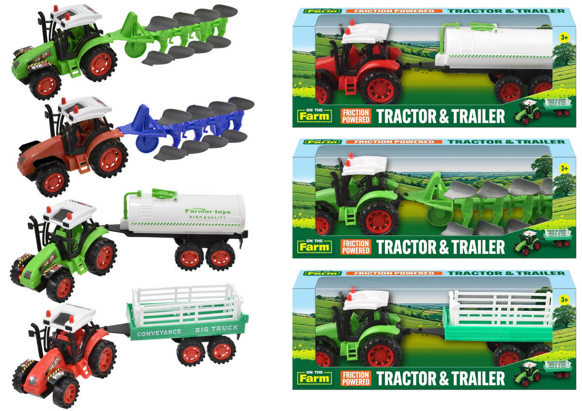 Friction Tractor & Trailer Or Plough