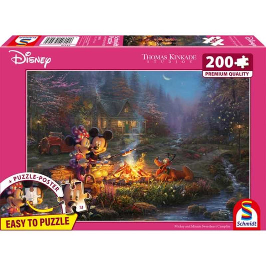 Thomas Kinkade: Disney Mickey & Minnie Sweetheart Campfire (200pc)
