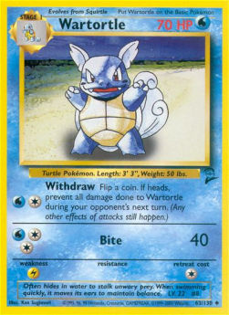 Pokemon TCG Wartortle (B2 63) Light Play Damage